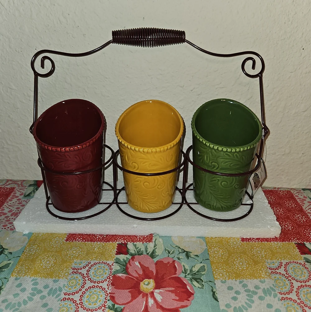 Collections Etc. Harvest Time Utensil Caddy Set
